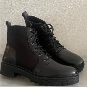 HARLEY DAVIDSON WOMEN'S VALENE CANVAS 5" LACE-UP MOTO BOOTS ROUND TOE